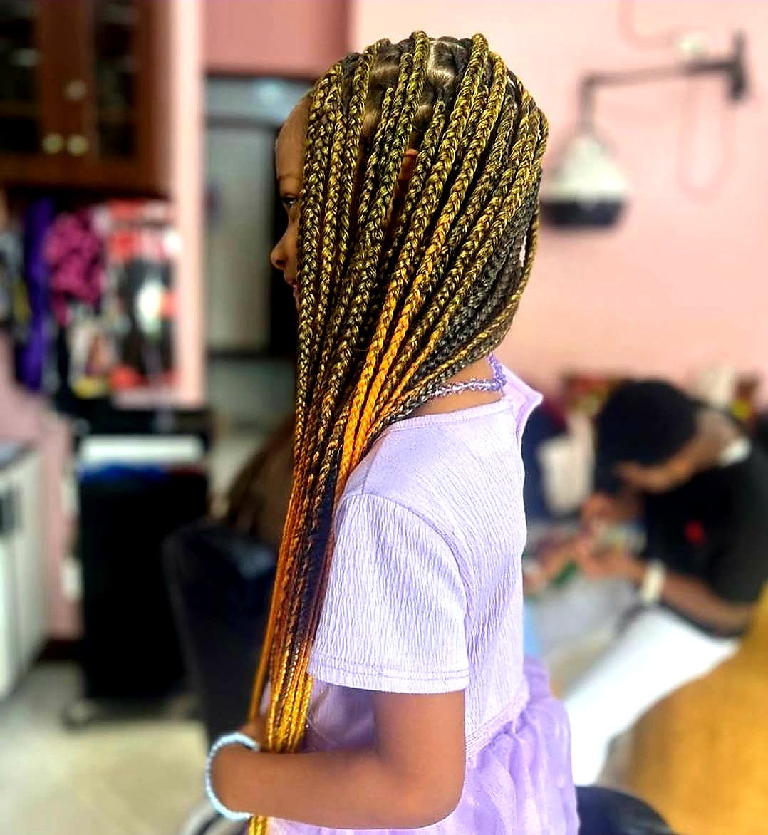 African woman hair treatment