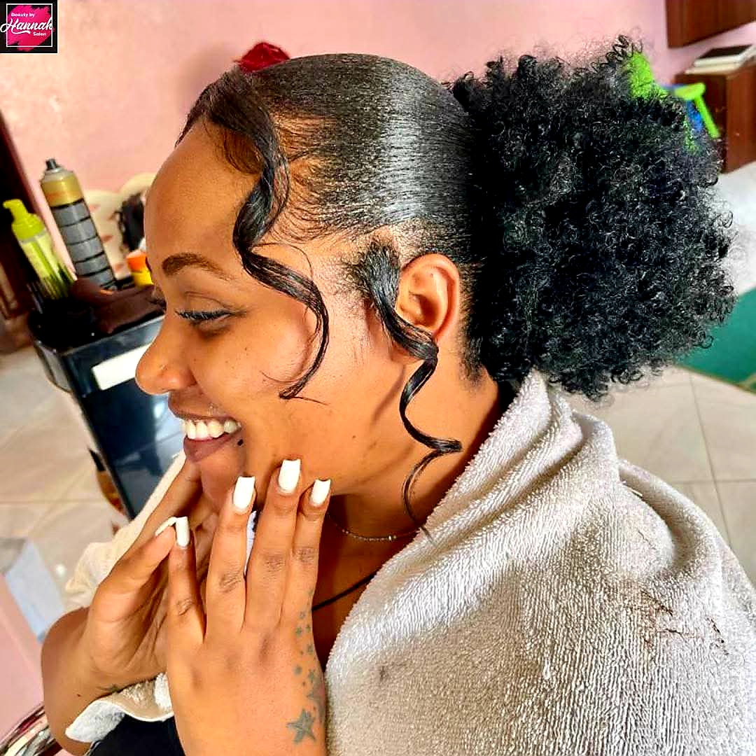 African woman hair treatment